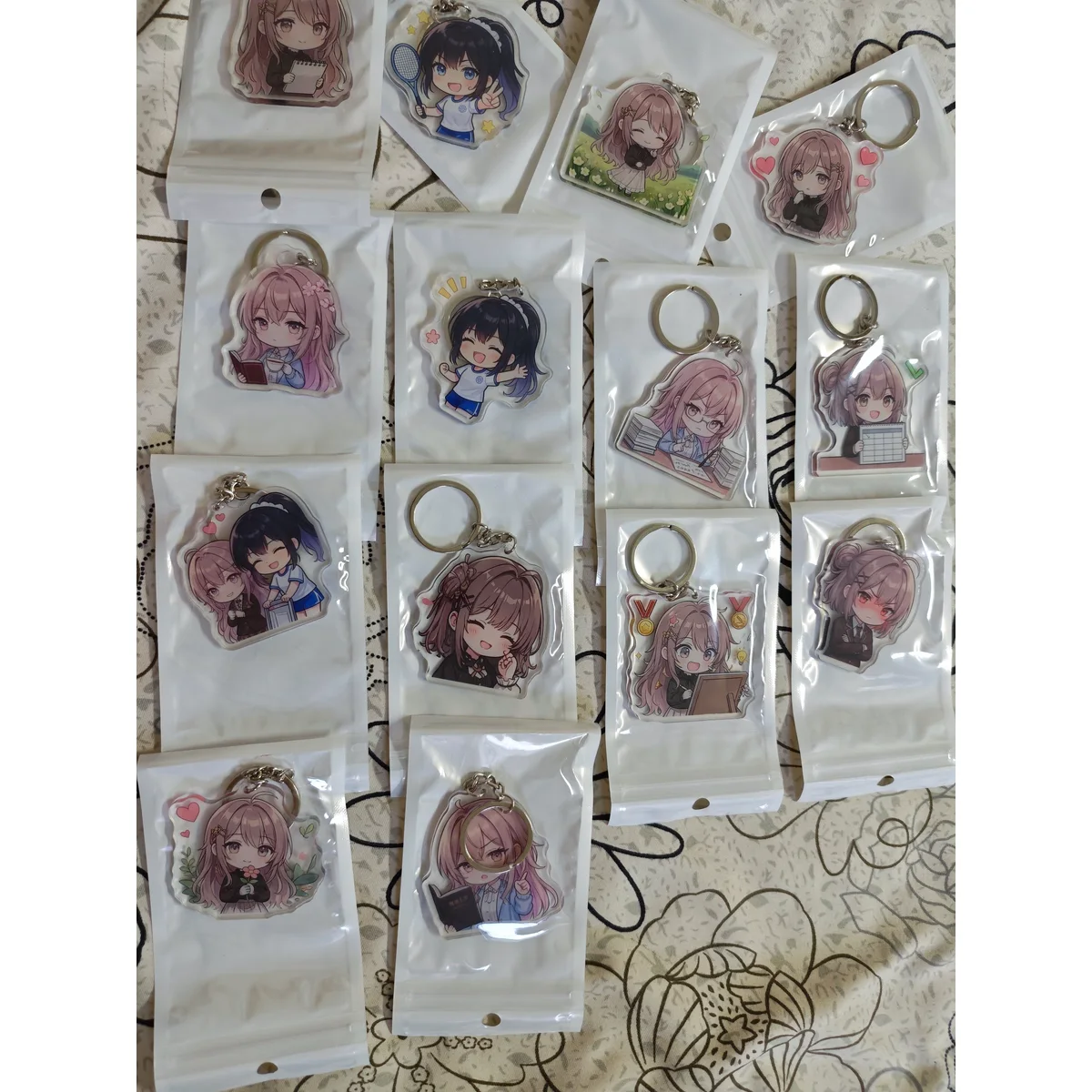 Anime style acrylic charm merchandise collection